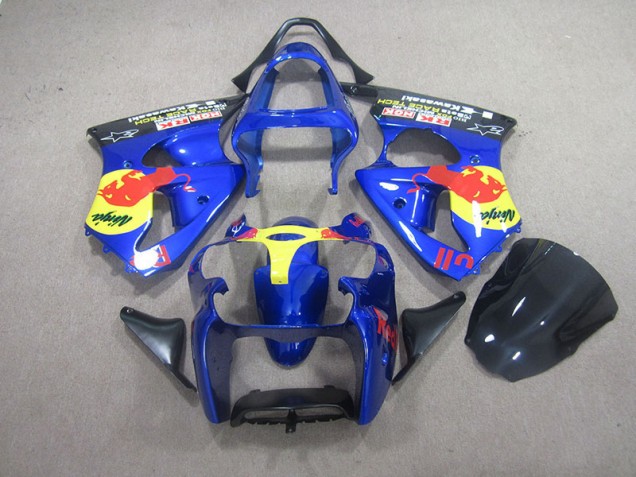Carenagem Moto Kawasaki ZX6R 2000-2002 - Azul Red Bull Ninja Carenagem Moto Kawasaki ZX6R 2000-2002 - Azul Red Bull Ninja
