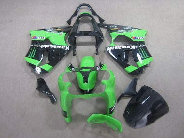 Carenagem Moto Kawasaki ZX6R 2000-2002 - Preto Verde Monster
