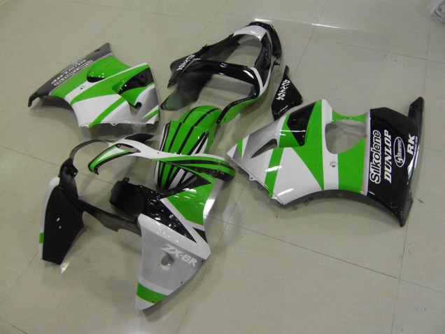 Carenagem Moto Kawasaki ZX6R 2000-2002 - Verde Branco Listra Carenagem Moto Kawasaki ZX6R 2000-2002 - Verde Branco Listra