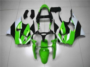 Carenagem Moto Kawasaki ZX6R 2000-2002 - Verde Branco Preto