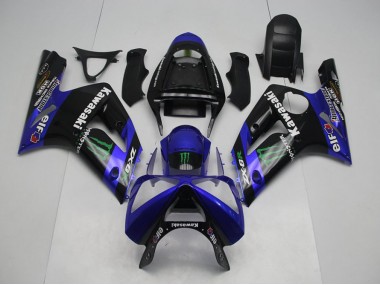 Carenagem Moto Kawasaki ZX6R 2003-2004 - Azul Monster