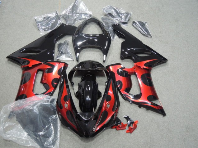 Carenagem Moto Kawasaki ZX6R 2005-2006 - Preto Vermelho