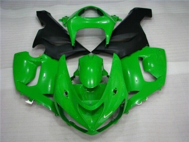 Carenagem Moto Kawasaki ZX6R 2005-2006 - Verde Preto Fosco