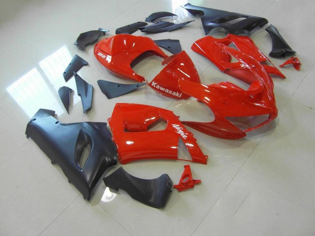 Carenagem Moto Kawasaki ZX6R 2005-2006 - Vermelho & Preto Fosco Carenagem Moto Kawasaki ZX6R 2005-2006 - Vermelho & Preto Fosco
