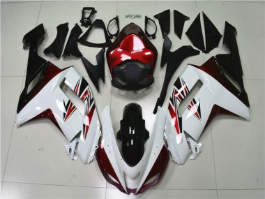 Carenagem Moto Kawasaki ZX6R 2007-2008 - Branco Preto Vermelho