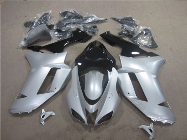Carenagem Moto Kawasaki ZX6R 2007-2008 - Prata Preto