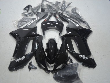 Carenagem Moto Kawasaki ZX6R 2007-2008 - Preto Branco Ninja