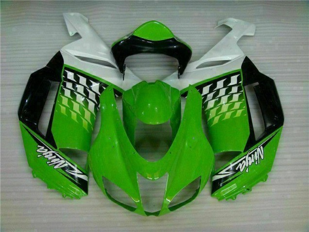 Carenagem Moto Kawasaki ZX6R 2007-2008 - Verde Branco Ninja Carenagem Moto Kawasaki ZX6R 2007-2008 - Verde Branco Ninja