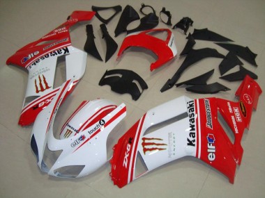 Carenagem Moto Kawasaki ZX6R 2007-2008 - Vermelho & Branco