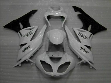 Carenagem Moto Kawasaki ZX6R 2009-2012 - Branco Preto Ninja