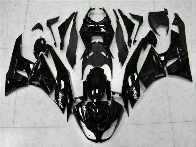 Carenagem Moto Kawasaki ZX6R 2009-2012 - Preto Branco Ninja
