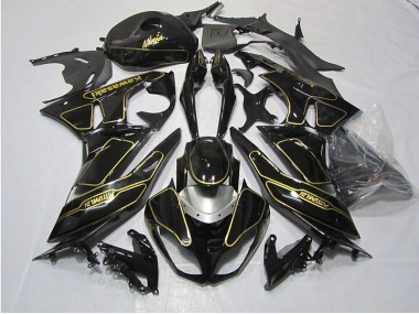 Carenagem Moto Kawasaki ZX6R 2009-2012 - Preto Ouro