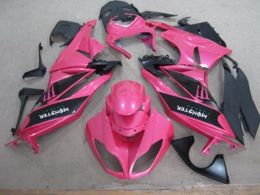 Carenagem Moto Kawasaki ZX6R 2009-2012 - Rosa Preto Monster