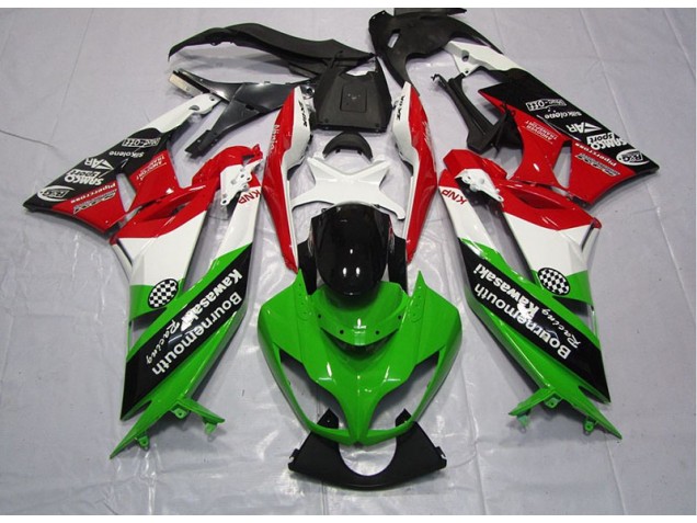 Carenagem Moto Kawasaki ZX6R 2009-2012 - Verde Vermelho