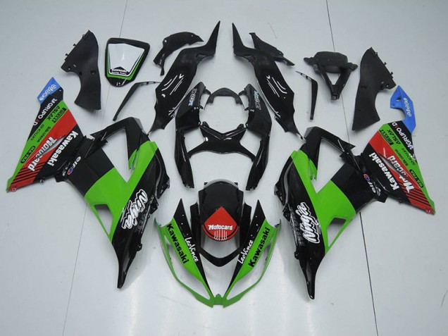 Carenagem Moto Kawasaki ZX6R 2013-2018 - Preto Verde Vermelho Motocard Carenagem Moto Kawasaki ZX6R 2013-2018 - Preto Verde Vermelho Motocard