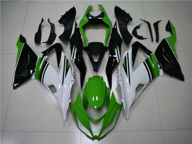 Carenagem Moto Kawasaki ZX6R 2013-2018 - Verde Branco Preto
