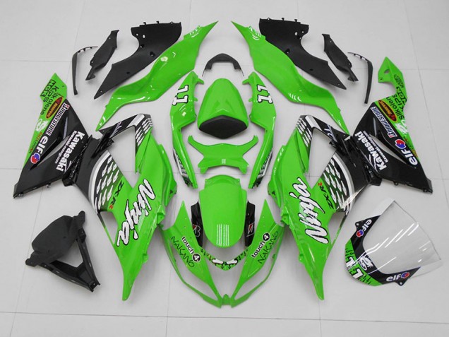 Carenagem Moto Kawasaki ZX6R 2013-2018 - Verde Preto 11