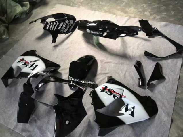 Carenagem Moto Kawasaki ZX9R 2000-2001 - Preto Brilhante Branco Carenagem Moto Kawasaki ZX9R 2000-2001 - Preto Brilhante Branco
