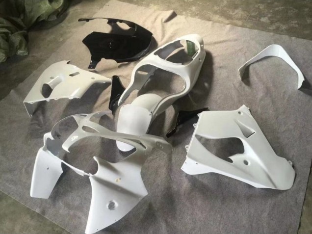 Carenagem Moto Kawasaki ZX9R 2000-2001 - Pure Branco Preto Brilhante