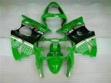 Carenagem Moto & Plástico Moto Kawasaki ZX6R 2000-2002 - Verde Preto