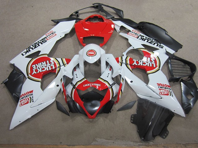 Carenagem Moto & Plástico Moto Suzuki GSXR 1000 K5 2005-2006 - Branco Lucky Strike Vermelho Motul Carenagem Moto & Plástico Moto Suzuki GSXR 1000 K5 2005-2006 - Branco Lucky Strike Vermelho Motul