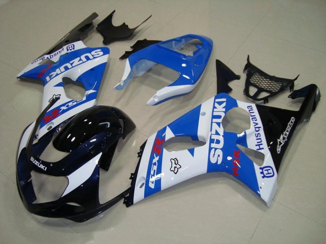 Carenagem Moto Suzuki GSXR 1000 K1 2000-2002 - Preto Azul Branco Carenagem Moto Suzuki GSXR 1000 K1 2000-2002 - Preto Azul Branco