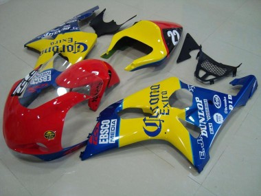 Carenagem Moto Suzuki GSXR 1000 K1 2000-2002 - Vermelho Amarelo Azul Corona Corrida