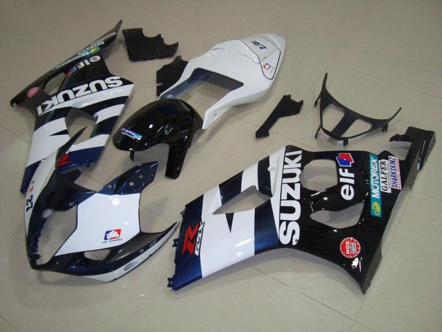 Carenagem Moto Suzuki GSXR 1000 K3 2003-2004 - Branco Preto Elf Carenagem Moto Suzuki GSXR 1000 K3 2003-2004 - Branco Preto Elf