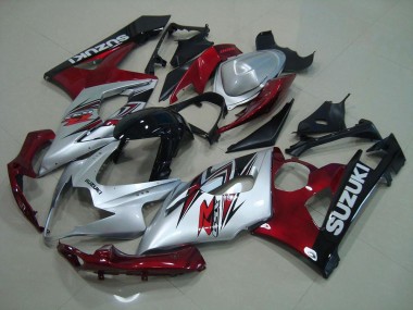 Carenagem Moto Suzuki GSXR 1000 K5 2005-2006 - Prata Vermelho