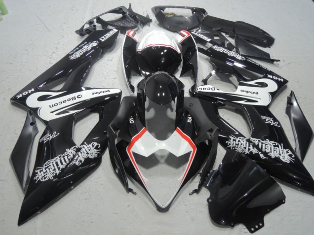 Carenagem Moto Suzuki GSXR 1000 K5 2005-2006 - Preto Branco Baliza Carenagem Moto Suzuki GSXR 1000 K5 2005-2006 - Preto Branco Baliza