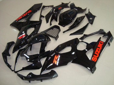 Carenagem Moto Suzuki GSXR 1000 K5 2005-2006 - Preto Brilhante Vermelho Adesivo