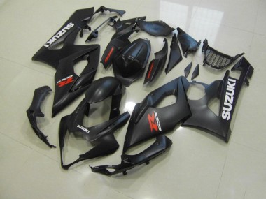 Carenagem Moto Suzuki GSXR 1000 K5 2005-2006 - Preto Fosco & Branco Decalques