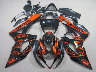 Carenagem Moto Suzuki GSXR 1000 K5 2005-2006 - Preto Laranja Corona Extra