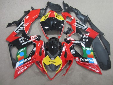 Carenagem Moto Suzuki GSXR 1000 K5 2005-2006 - Preto Vermelho Amarelo