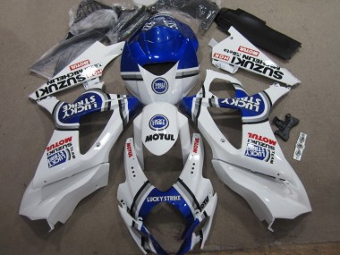 Carenagem Moto Suzuki GSXR 1000 K7 2007-2008 - Branco Azul Lucky Strike Vermelho Motul