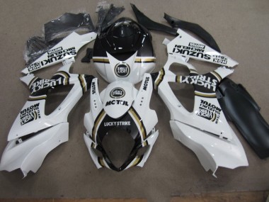 Carenagem Moto Suzuki GSXR 1000 K7 2007-2008 - Branco Lucky Strike Preto Motul