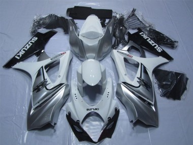 Carenagem Moto Suzuki GSXR 1000 K7 2007-2008 - Branco Prata Preto