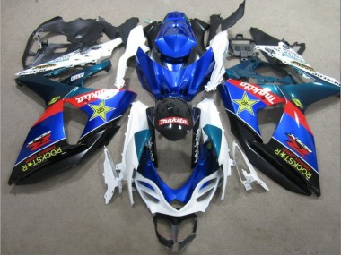 Carenagem Moto Suzuki GSXR 1000 K9 2009-2016 - Azul Branco Rockstar