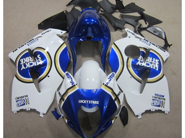 Carenagem Moto Suzuki GSXR 1300 Hayabusa 1996-2007 - Branco Lucky Strike Azul Motul Carenagem Moto Suzuki GSXR 1300 Hayabusa 1996-2007 - Branco Lucky Strike Azul Motul