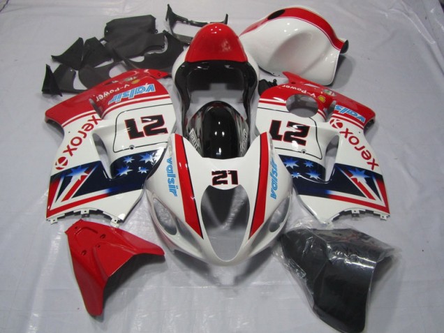 Carenagem Moto Suzuki GSXR 1300 Hayabusa 1996-2007 - Branco Vermelho Xerox 21 Carenagem Moto Suzuki GSXR 1300 Hayabusa 1996-2007 - Branco Vermelho Xerox 21