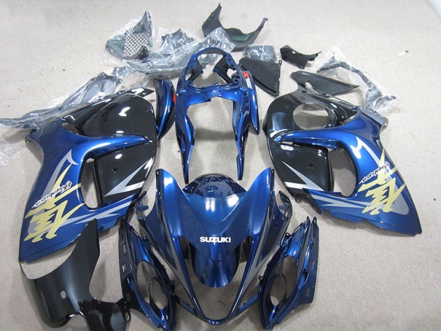 Carenagem Moto Suzuki GSXR 1300 Hayabusa 2008-2019 - Azul Branco Ouro Decalque