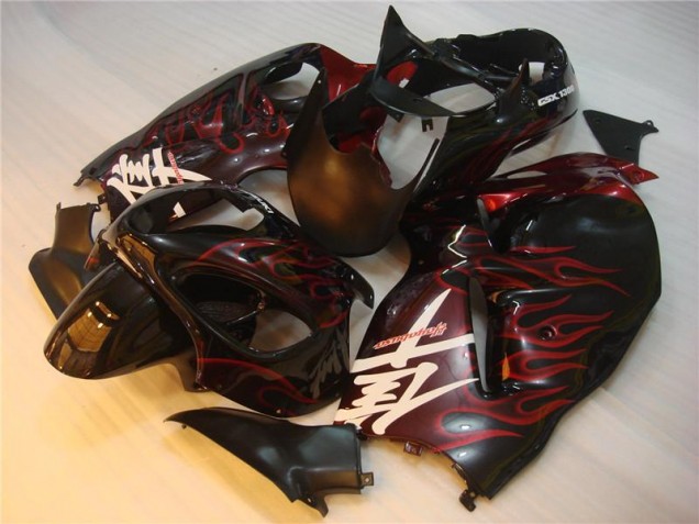 Carenagem Moto Suzuki GSXR 1300 Hayabusa 2008-2019 - Preto Vermelho Chama Carenagem Moto Suzuki GSXR 1300 Hayabusa 2008-2019 - Preto Vermelho Chama