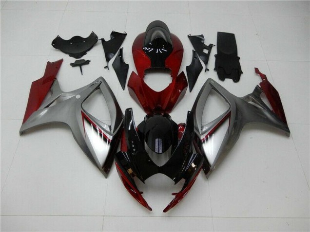 Carenagem Moto Suzuki GSXR 600 / 750 K6 2006-2007 - Vermelho Prata Carenagem Moto Suzuki GSXR 600 / 750 K6 2006-2007 - Vermelho Prata
