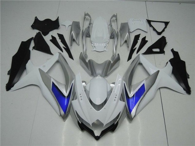 Carenagem Moto Suzuki GSXR 600 / 750 K8 2008-2010 - Branco Prata Azul Carenagem Moto Suzuki GSXR 600 / 750 K8 2008-2010 - Branco Prata Azul