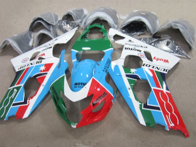 Carenagem Moto Suzuki GSXR 600 K4 2004-2005 - Azul Verde Vermelho Motul Carenagem Moto Suzuki GSXR 600 K4 2004-2005 - Azul Verde Vermelho Motul