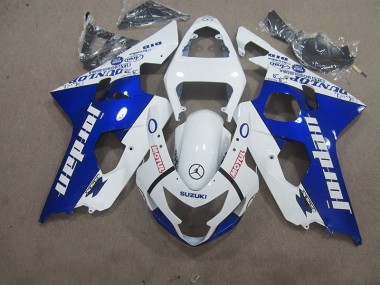 Carenagem Moto Suzuki GSXR 600 K4 2004-2005 - Branco Azul Motul