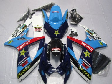 Carenagem Moto Suzuki GSXR 600 K6 2006-2007 - Azul Branco Rockstar Makita