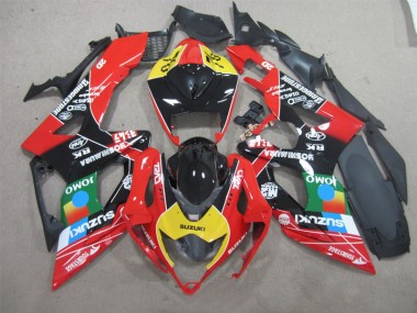 Carenagem Moto Suzuki GSXR 600 K6 2006-2007 - Preto Vermelho Amarelo Jomo