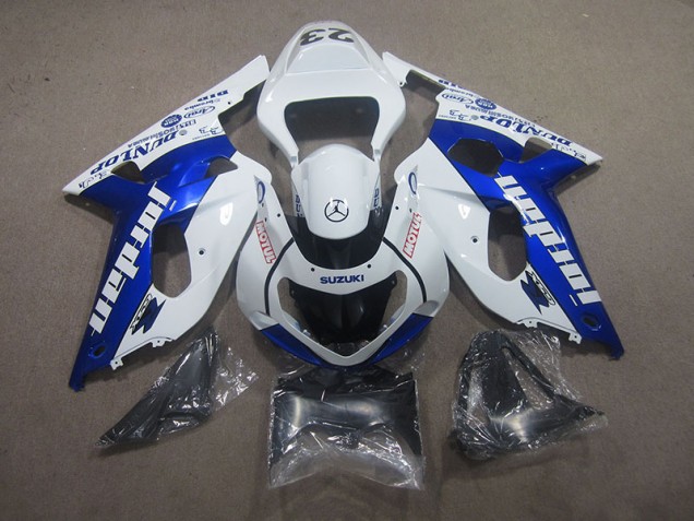 Carenagem Moto Suzuki GSXR 750 K1 K2 K3 2001-2003 - Branco Azul Motul Carenagem Moto Suzuki GSXR 750 K1 K2 K3 2001-2003 - Branco Azul Motul