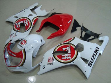 Carenagem Moto Suzuki GSXR 750 K1 K2 K3 2001-2003 - Vermelho Branco Lucky Strike